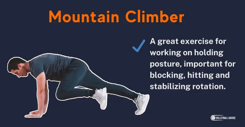 mountain climber ab exercises for volleyball players