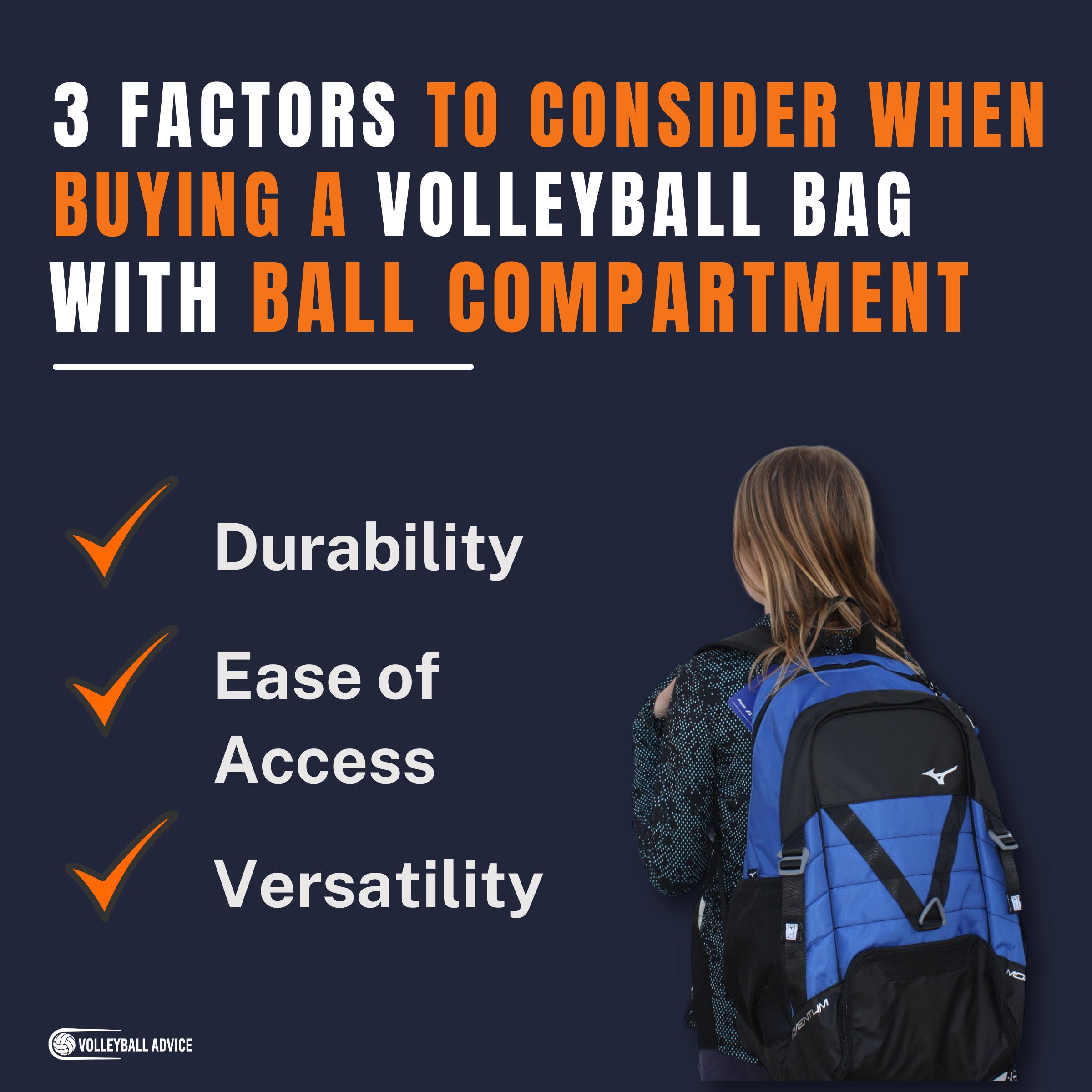 3 factors to consider when buying a volleyball bag with ball compartment