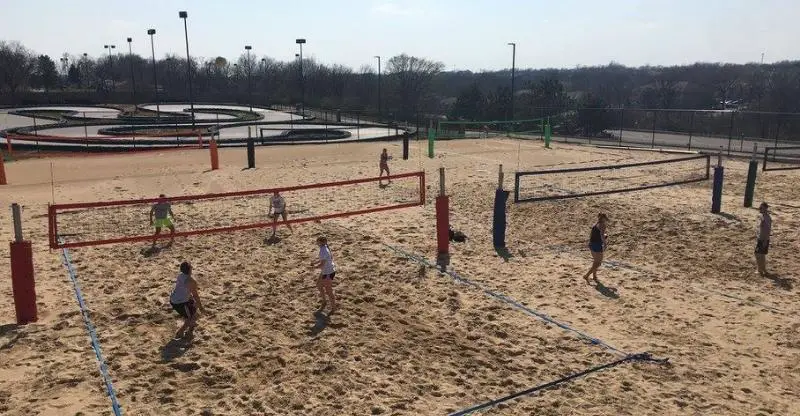 The Sandbox restaraunt with volleyball court