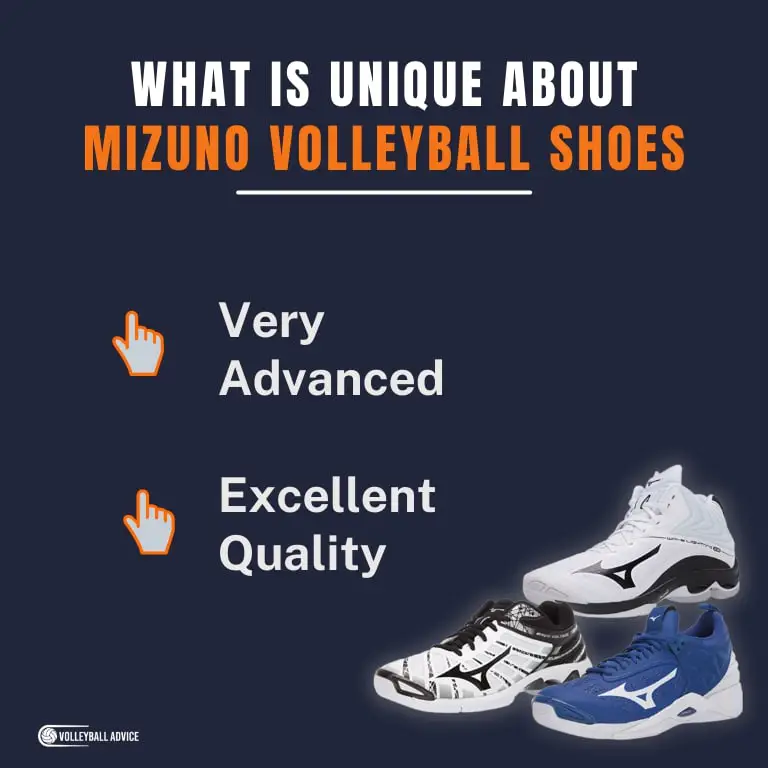 What is unique about Mizuno volleyball shoes